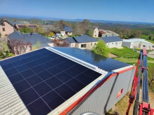 pose panneaux photovoltaïques Centrale photovoltaïque Moyrazes 36 kw